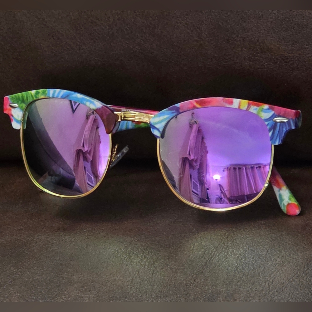 Fila Colorful Tie-Dye Sunglasses with Gold Accents